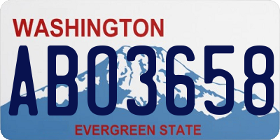 WA license plate ABO3658