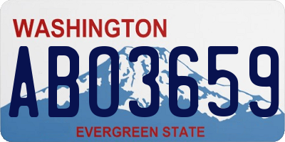 WA license plate ABO3659