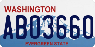 WA license plate ABO3660