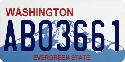WA license plate ABO3661