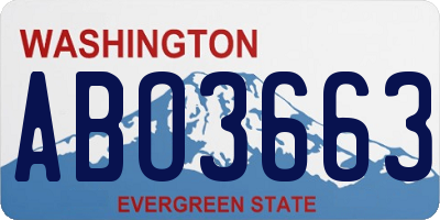 WA license plate ABO3663