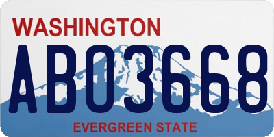 WA license plate ABO3668