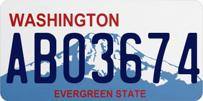 WA license plate ABO3674