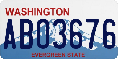 WA license plate ABO3676