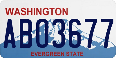 WA license plate ABO3677