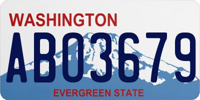 WA license plate ABO3679