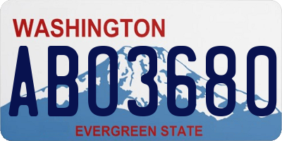 WA license plate ABO3680