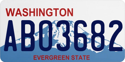 WA license plate ABO3682