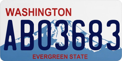 WA license plate ABO3683