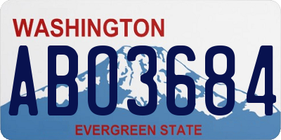 WA license plate ABO3684