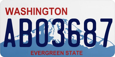 WA license plate ABO3687