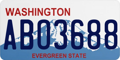 WA license plate ABO3688