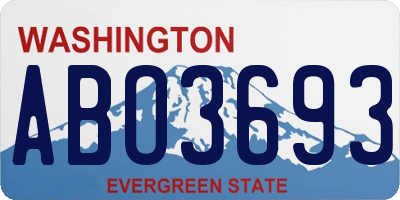 WA license plate ABO3693
