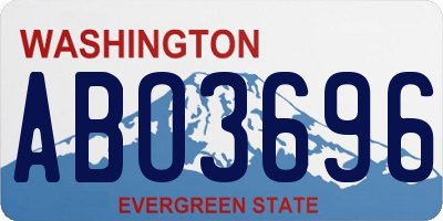 WA license plate ABO3696
