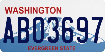 WA license plate ABO3697