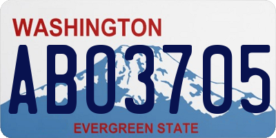 WA license plate ABO3705