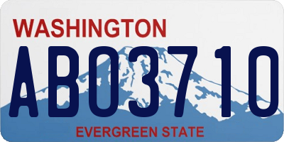 WA license plate ABO3710