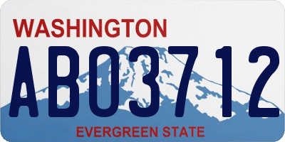 WA license plate ABO3712