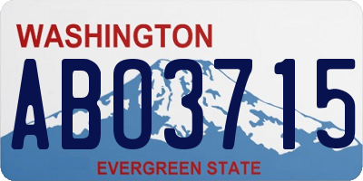 WA license plate ABO3715