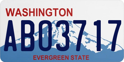 WA license plate ABO3717