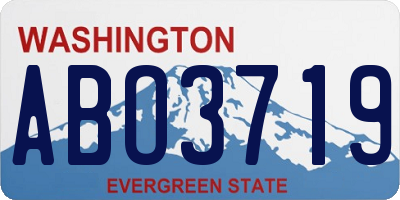 WA license plate ABO3719