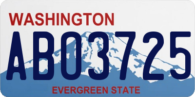 WA license plate ABO3725