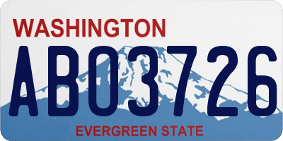 WA license plate ABO3726