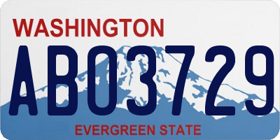 WA license plate ABO3729