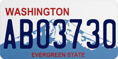 WA license plate ABO3730