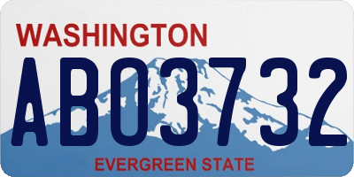 WA license plate ABO3732