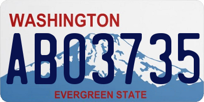 WA license plate ABO3735