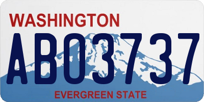 WA license plate ABO3737