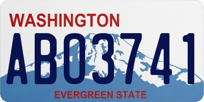 WA license plate ABO3741