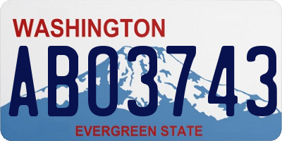 WA license plate ABO3743