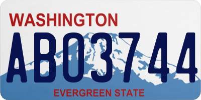 WA license plate ABO3744