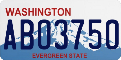 WA license plate ABO3750