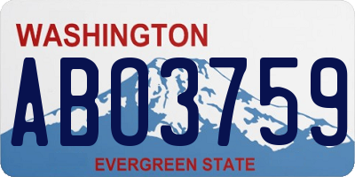 WA license plate ABO3759