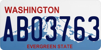 WA license plate ABO3763