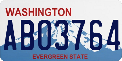 WA license plate ABO3764