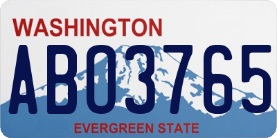 WA license plate ABO3765