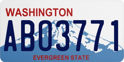 WA license plate ABO3771
