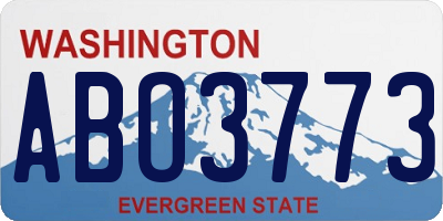 WA license plate ABO3773