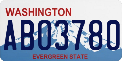 WA license plate ABO3780