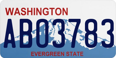 WA license plate ABO3783