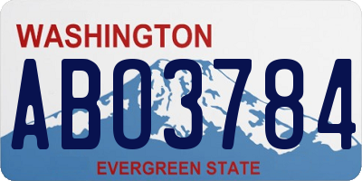 WA license plate ABO3784