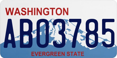 WA license plate ABO3785