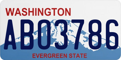 WA license plate ABO3786