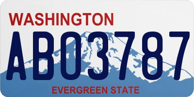 WA license plate ABO3787