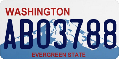 WA license plate ABO3788