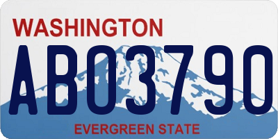 WA license plate ABO3790
